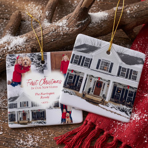 Unsere erste Weihnachten in unserem neuen Zuhause Keramikornament