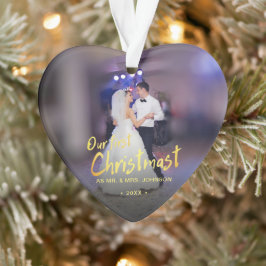 Unsere erste Weihnachts-Foto-Hochzeit Ornament