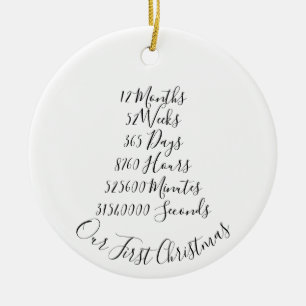 Unsere erste Weihnachts-Verheiratet-Jubiläumsfeier Keramik Ornament