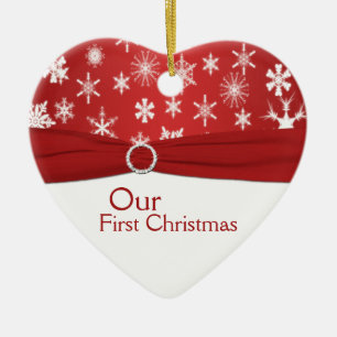 Unsere erste Weihnachtsandenken-Verzierung Keramik Ornament