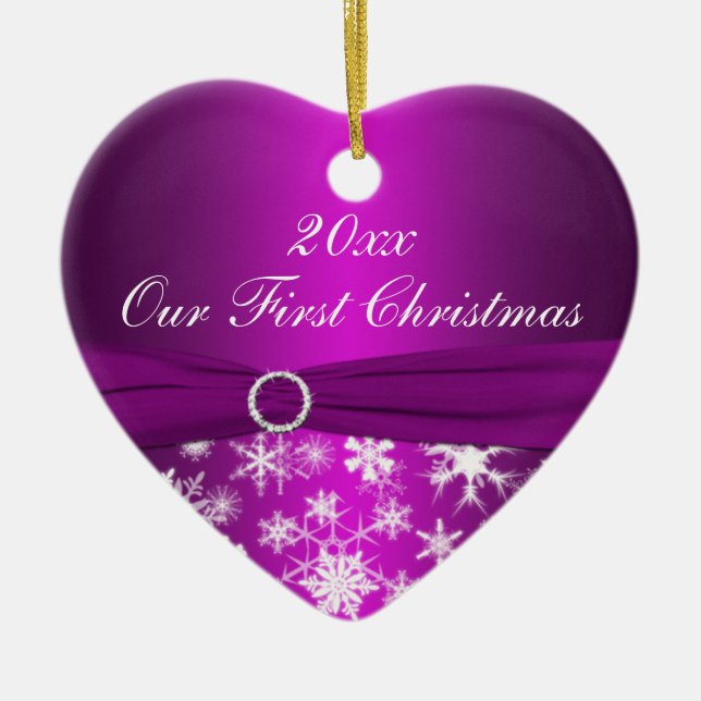 Unsere erste Weihnachtsandenken-Verzierung Keramik Ornament (Vorne)