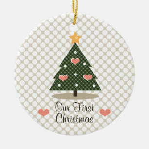 Unsere erste Weihnachtsbaum-Verzierung Keramik Ornament