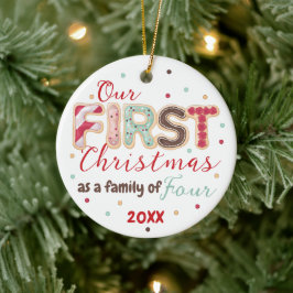 Unsere erste Weihnachtsfamilie von 4 Jahren Baby's Keramik Ornament