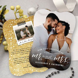 Unsere erste Weihnachtsfeier als Foto und Mr. Feiertagskarte