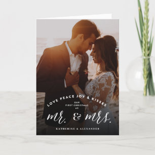 Unsere erste Weihnachtsfeier als Foto und Mr. Feiertagskarte