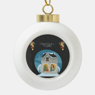 Unsere erste Weihnachtsfeier zusammen mit Familien Keramik Kugel-Ornament