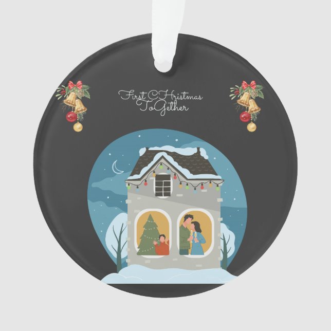 Unsere erste Weihnachtsfeier zusammen mit Familien Ornament (Vorderseite)