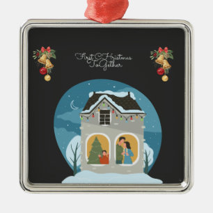 Unsere erste Weihnachtsfeier zusammen mit Familien Ornament Aus Metall