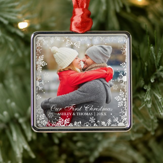 Unsere erste Weihnachtskuschelgrenze Ornament Aus Metall (Baum)