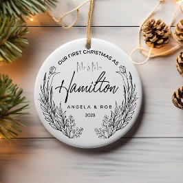 Unsere erste Weihnachtsschmuck-Keramik, Black Line Keramik Ornament