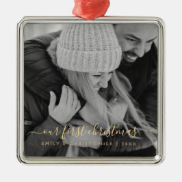 Unsere erste Weihnachtsvorlage Ornament Aus Metall