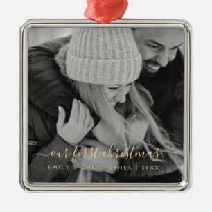 Unsere erste Weihnachtsvorlage Ornament Aus Metall