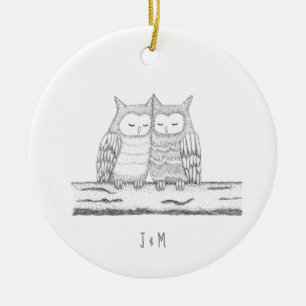 Unsere erste Weihnachtszeit zusammen Owl Couture A Keramik Ornament