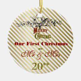 Unsere erste Weihnachtszusammen Retro Verzierung Keramik Ornament