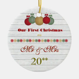 Unsere erste Weihnachtszusammen Retro Verzierung Keramikornament