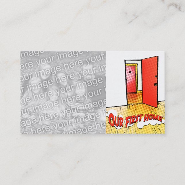 unsere erste Zuhause-Comic-Tür Visitenkarte (Vorderseite)