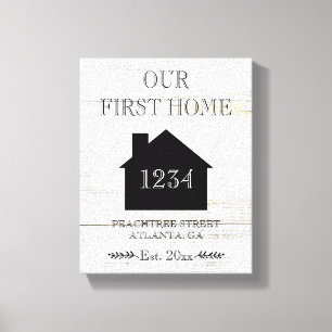 Unsere erste Zuhause Housewarming Leinwanddruck
