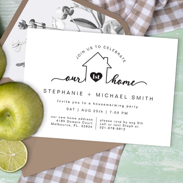 Unsere erste Zuhause Housewarming-Party Einladung (First Home Housewarming Party)