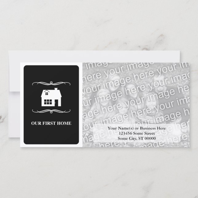 unsere erste Zuhause (Mod schwarz und weiß) Ankündigung (Vorderseite)