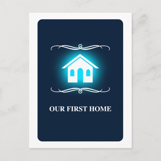 unsere erste Zuhause (Mod Zuhause) Postkarte (Vorderseite)