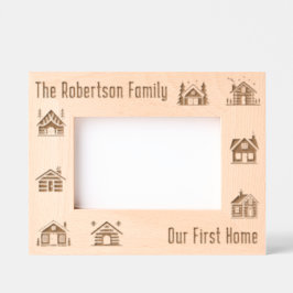 Unsere erste Zuhause neue Hausfamilie Name 6x4 Geätzte Rahmen