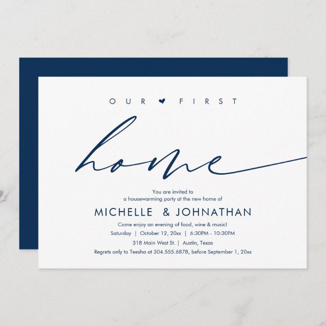 Unsere erste Zuhause, Party-Feier Einladung (Vorne/Hinten)