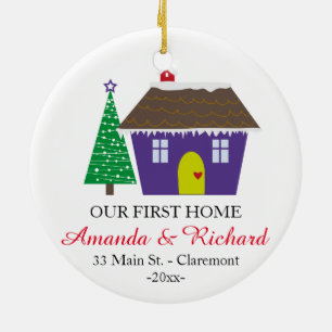 Unsere erste Zuhause Weihnachtsverzierung - Keramik Ornament
