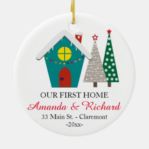 Unsere erste Zuhause Weihnachtsverzierung - Keramikornament