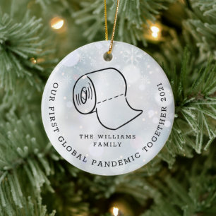 Unsere ersten globalen Covid Pandemic-Snowflakes Keramik Ornament