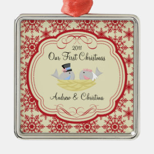 Unsere ersten ornament aus metall