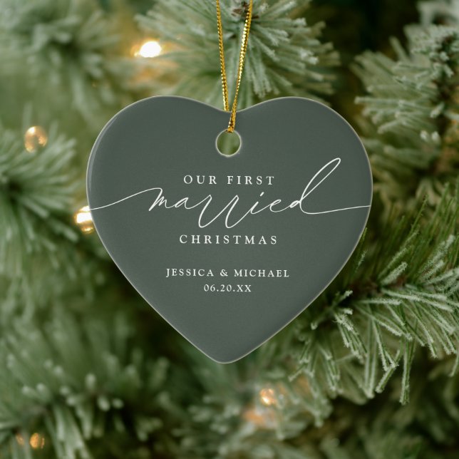 Unsere ersten Verheirateten Weihnachten neu Keramik Ornament (Baum)