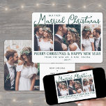 Unsere ersten Verheirateten Weihnachten Neuauflage<br><div class="desc">Gerne Urlaubswünsche als neuer Mr. & Mrs. Feiern Sie die Hochzeit als Neuvermählte und teilen Sie vier Ihrer Lieblingsfotos mit einer stilvollen individuellen Foto-Collage "Our First Verheiratet Christmas". Der gesamte Text auf dieser Vorlage ist einfach zu personalisieren, um jeden beliebigen Text, wie lustig und Verheiratet, Merrily Verheiratet, Happy Holidays, Frohen...</div>