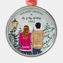 Unsere ersten Verheirateten Weihnachten Ornament Aus Metall