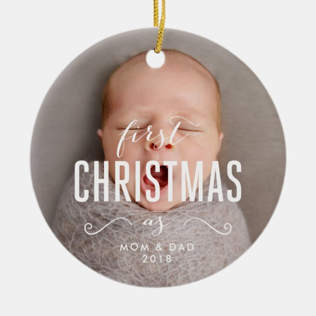 Unsere ersten Weihnachten als Eltern Ornament (Vorne)