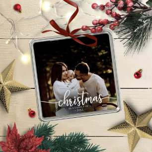 Unsere ersten Weihnachten als Familie von 3 elegan Ornament Aus Metall