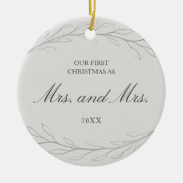 Unsere ersten Weihnachten als Frau und Foto Lesbia Keramik Ornament