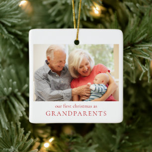 Unsere ersten Weihnachten als Großeltern Baby Foto Keramikornament