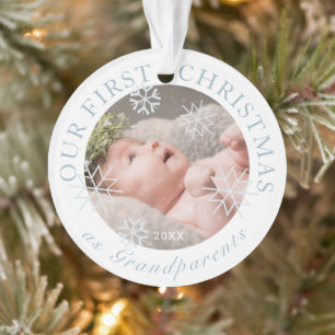 Unsere ersten Weihnachten als Großeltern Blue Boy Ornament