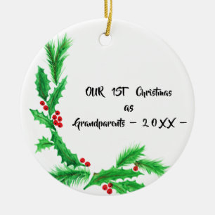 Unsere ersten Weihnachten als Großeltern Keramik Ornament