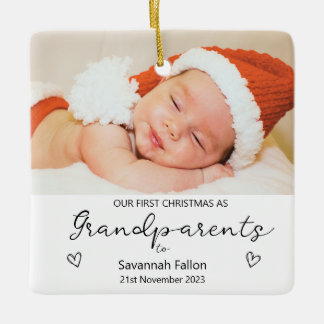 Unsere ersten Weihnachten als Großeltern Keramikornament