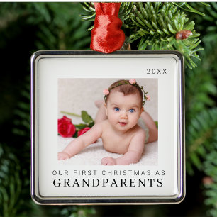 Unsere ersten Weihnachten als Großeltern Moderne Ornament Aus Metall