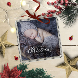 Unsere ersten Weihnachten als Großeltern weiße Sch Ornament Aus Metall