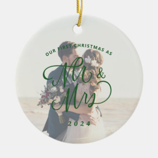 Unsere ersten Weihnachten als Herr. & Mrs. Foto Keramik Ornament
