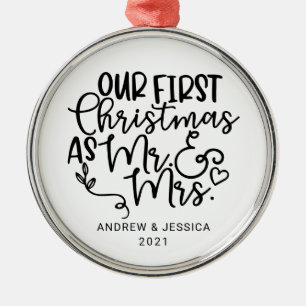 Unsere ersten Weihnachten als Herr. & Mrs. Hochz Ornament Aus Metall