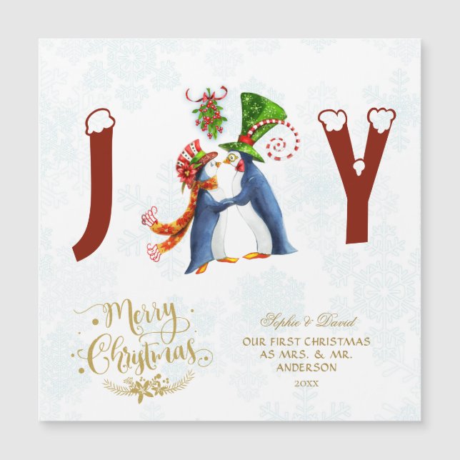 Unsere ersten Weihnachten als Herr. & Mrs. Niedlic Magnetkarte (Vorderseite)