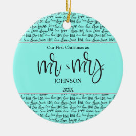 "Unsere ersten Weihnachten als Herr. & Mrs." PERSO Keramik Ornament