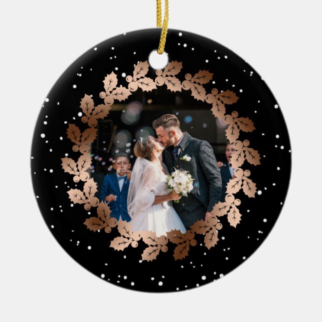 Unsere ersten Weihnachten als Herr. & Mrs. wedding Keramik Ornament (Vorne)