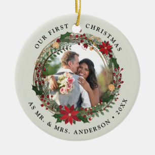 Unsere ersten Weihnachten als Herr. & Mrs. wedding Keramik Ornament