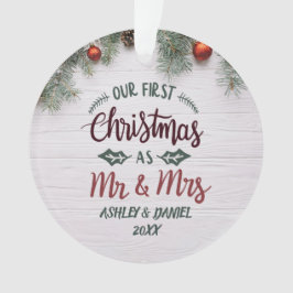 Unsere ersten Weihnachten als Herr und Frau Floral Ornament