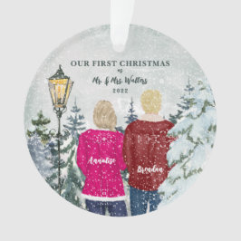 Unsere ersten Weihnachten als Herr und Frau Holida Ornament